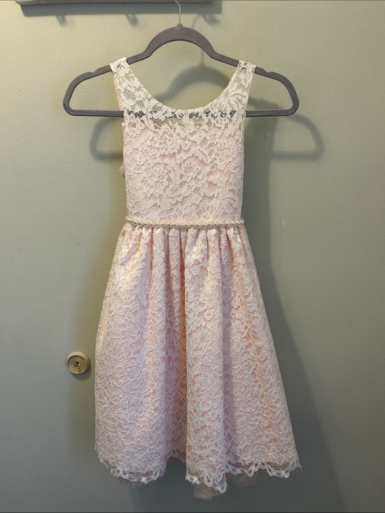 American Princess Other - Girls' Pink Lace Party Dress with Bow